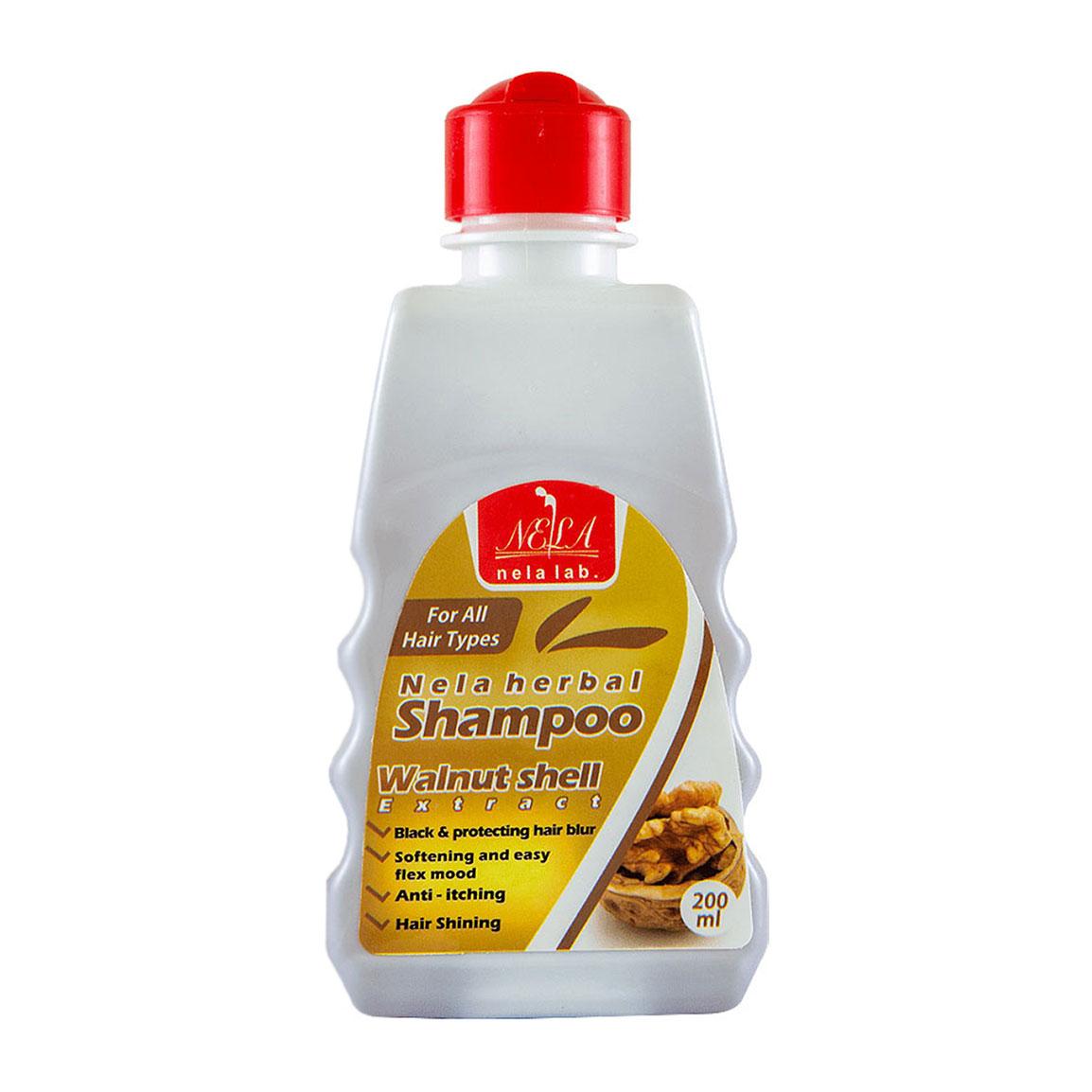 شامپو گردو مدل Nela Herbal مناسب انواع مو حجم 200 میلی لیتر