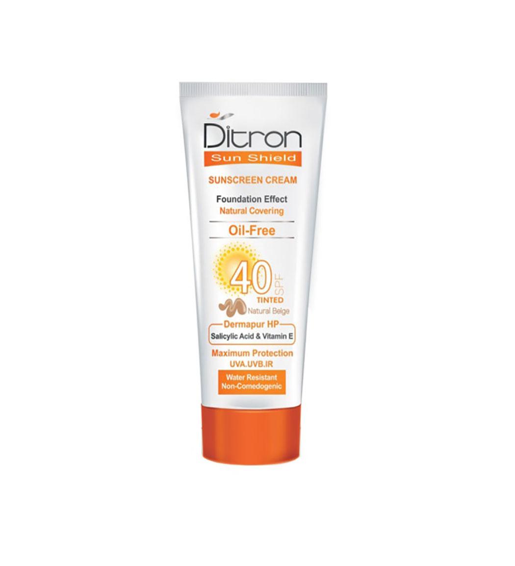 کرم ضد آفتاب بژ طبیعی فاقد چربی SPF40حجم 40میل