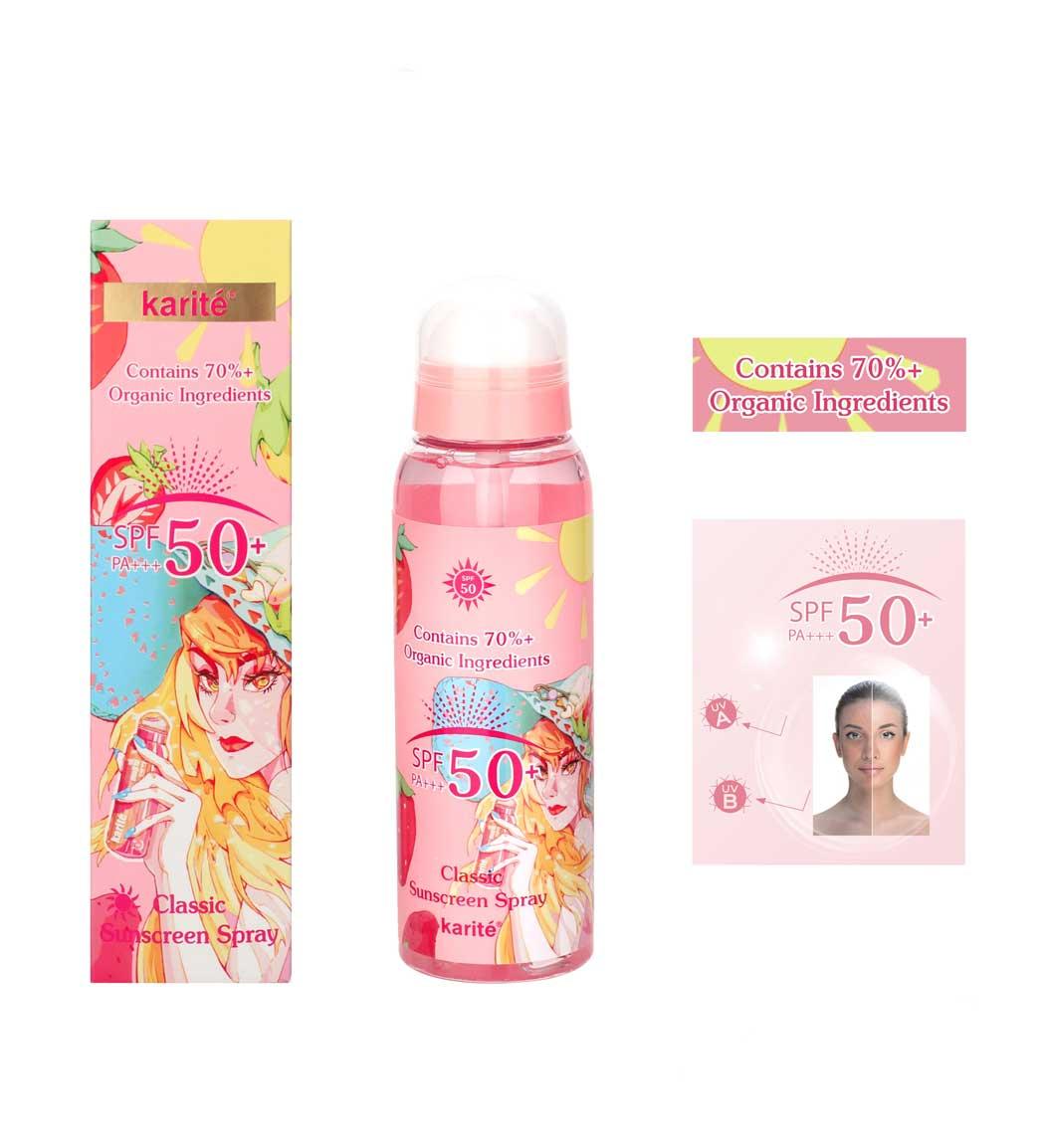 اسپری ضد آفتاب حاوی عصاره توت فرنگی SPF50 کاریته — تصویر ۲