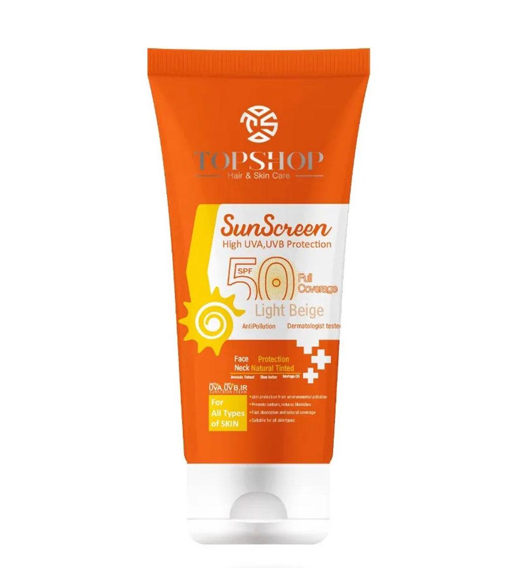 کرم ضد آفتاب SPF50 رنگی مناسب برای انواع پوست حجم 50 میلی لیتر