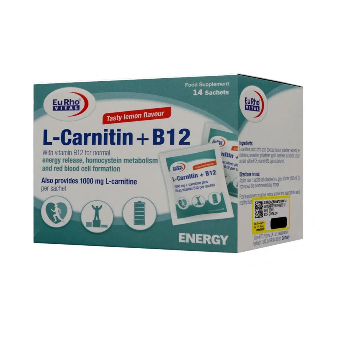 ساشه ال کارنیتین و ب12 بسته 14 عددی