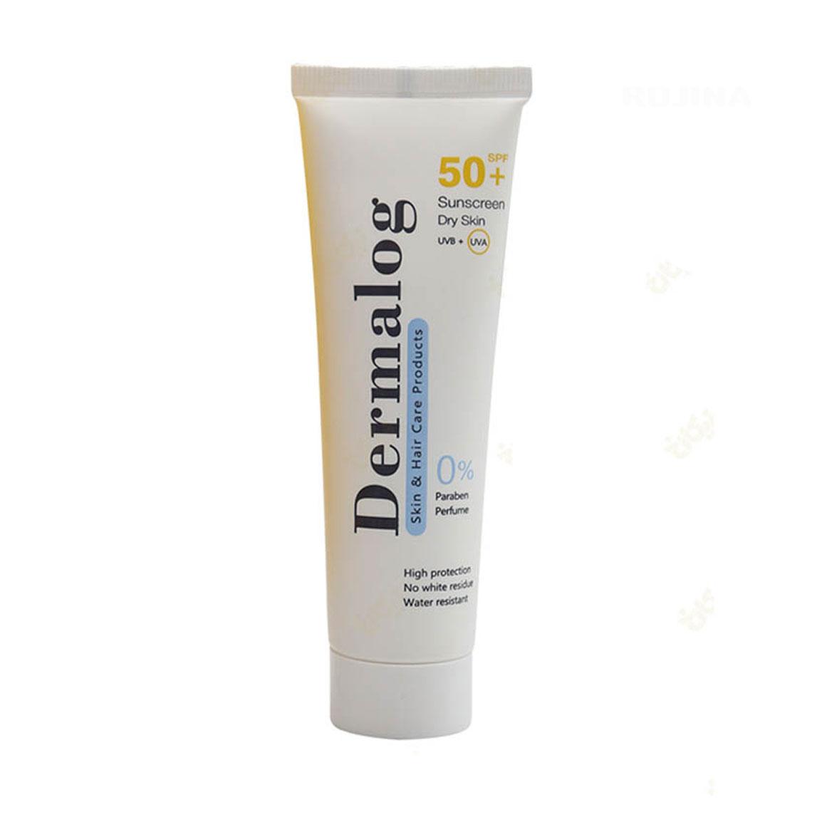 کرم ضد آفتاب بی رنگ مناسب پوست خشک SPF50 حجم 50میل