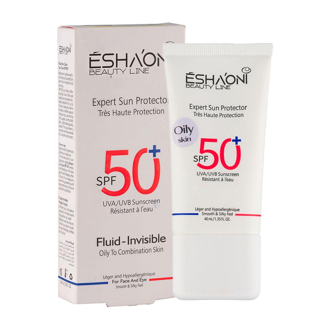 ضد آفتاب فلوئیدی بی رنگ با SPF 50 مناسب پوست چرب تا مختلط حجم 40 میلی لیتر