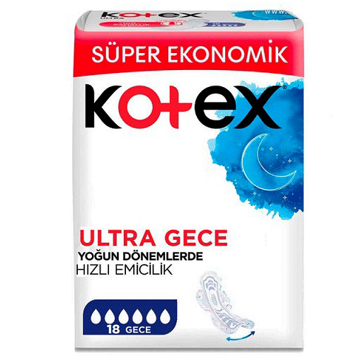 نوار بهداشتی شب مدل ULTRA GECE با قابلیت جذب خیلی بالا بسته 18 عددی