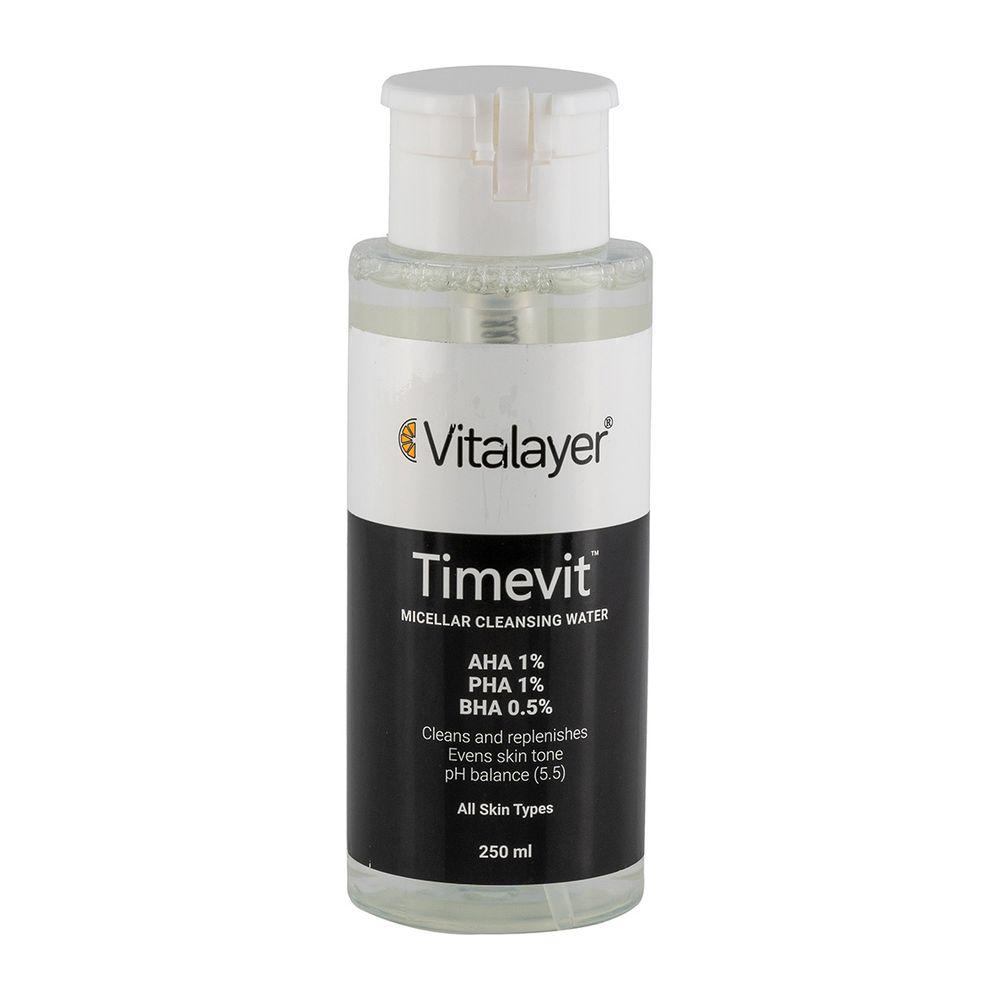 میسلارواتر مدل Timevit مناسب انواع پوست حجم 250 میلی لیتر