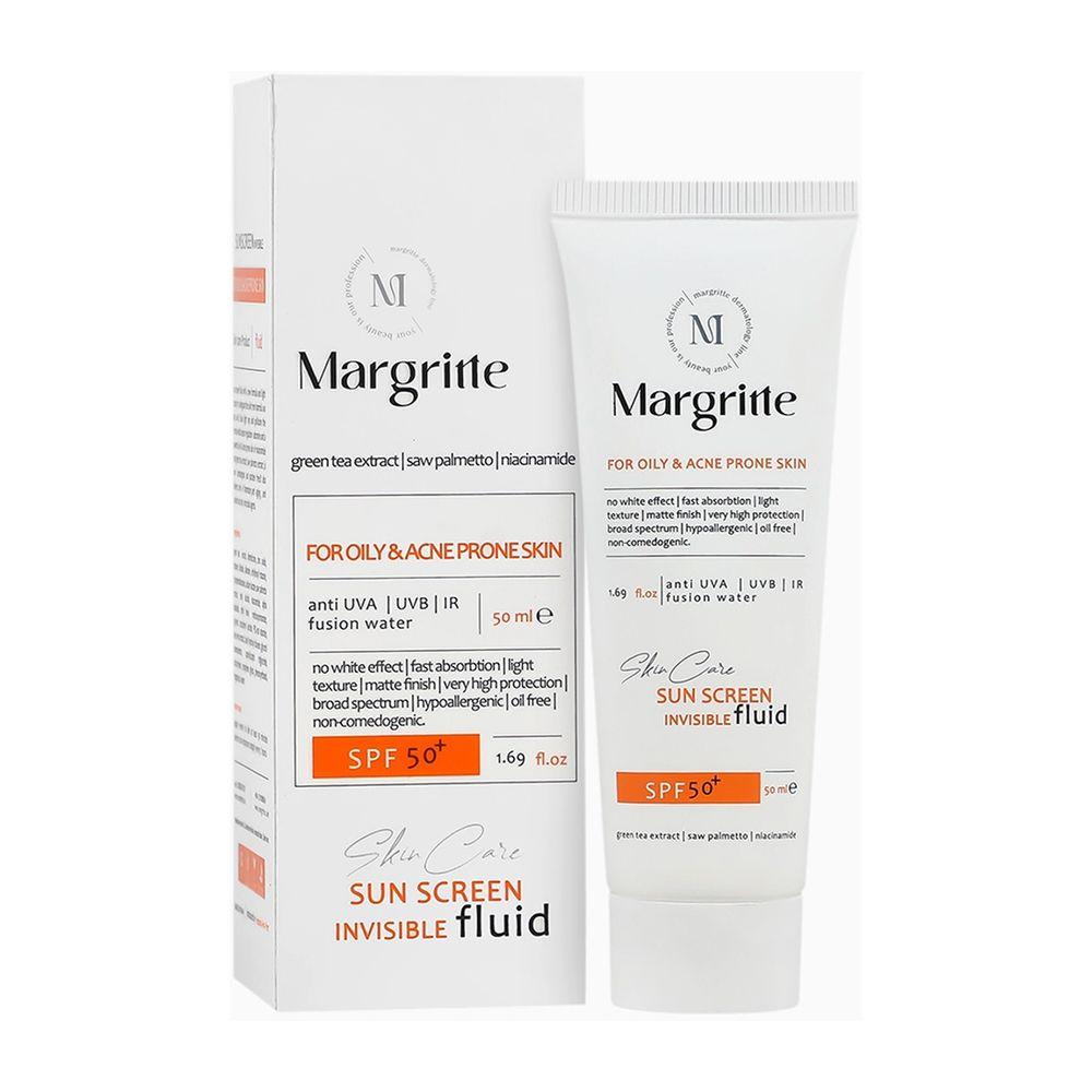 فلوئید ضد آفتاب بی رنگ با SPF50 مناسب پوست چرب و مستعد آکنه حجم 50 میلی لیتر مارگریت — تصویر ۲
