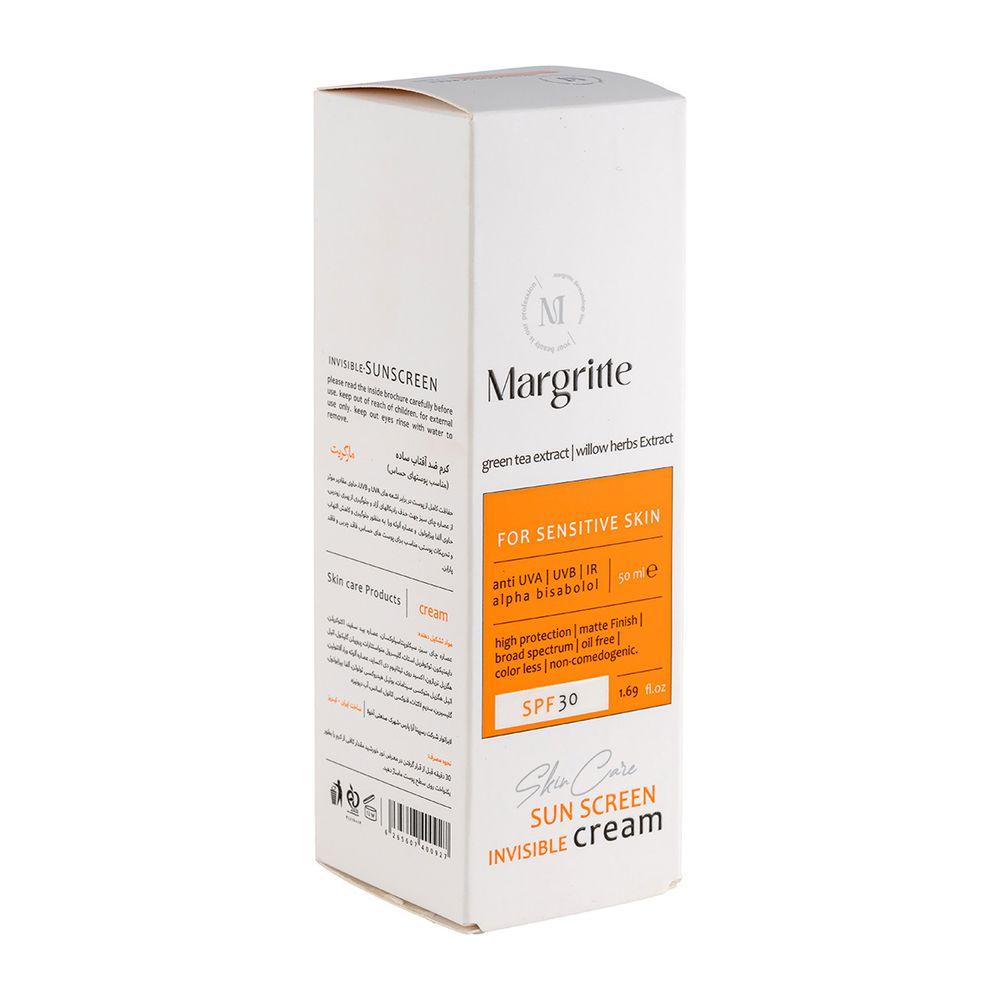 کرم ضد آفتاب بی رنگ با SPF30 مناسب پوست حساس حجم 50 میلی لیتر مارگریت — تصویر ۴
