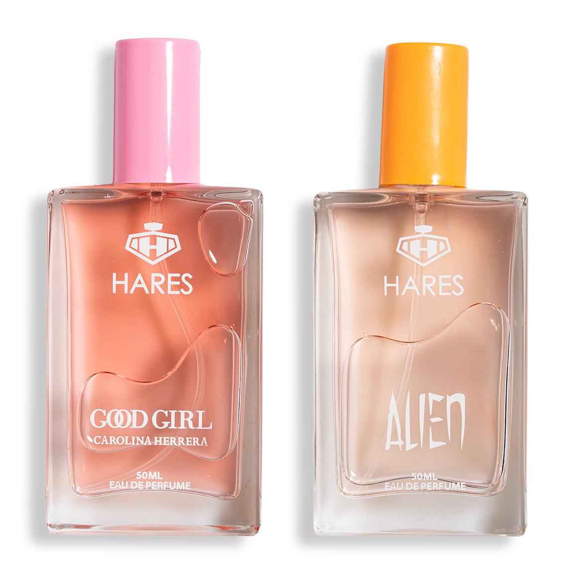 پک 2 عددی ادوپرفیوم مدل Carolina Herrera Good Girl حجم 50 میلی لیتر و Alien حجم 50 میلی لیتر