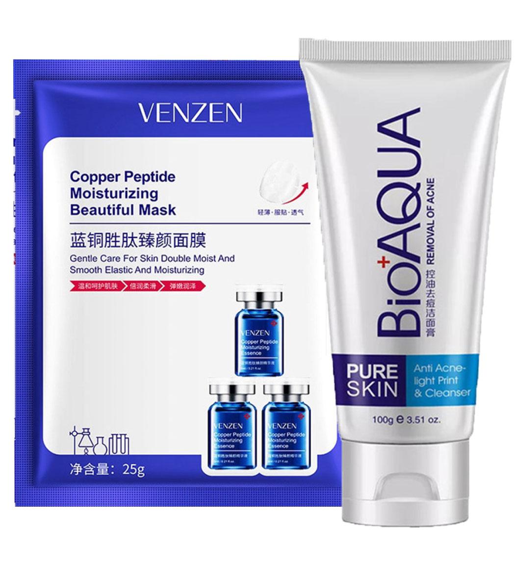 پک 2 عددی ماسک ورقه ای Copper Peptide ونزن و فوم ضدجوش و آکنه