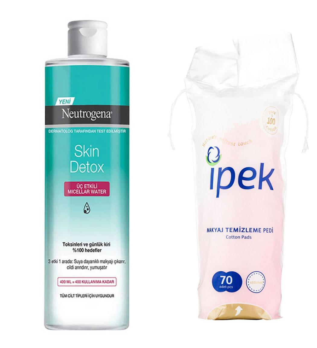 پک 2 عددی پد آرایش پاک کن 70 عددی ایپک و میسلار واتر مدل Skin Detox