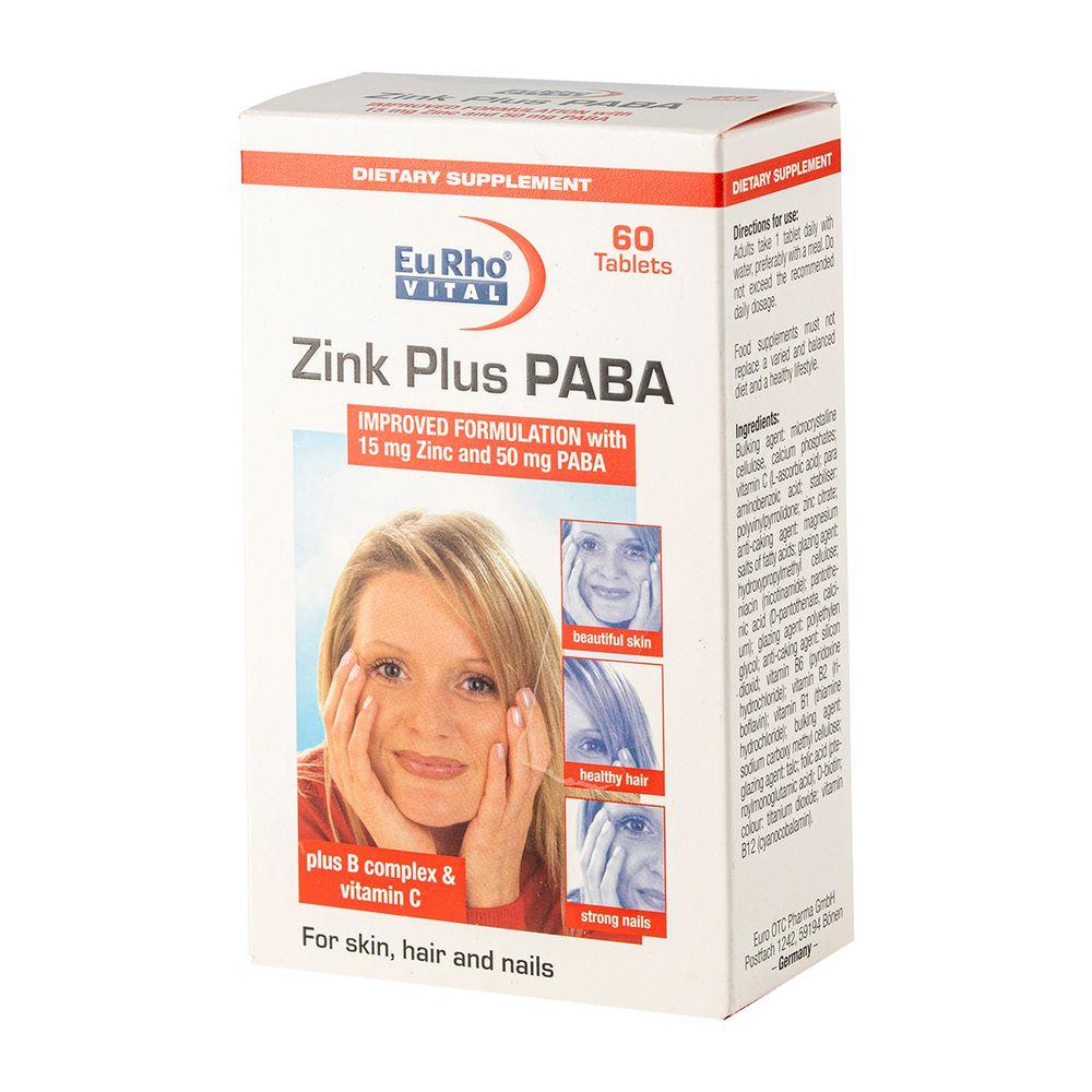 قرص zink plus Paba بسته 60 عددی