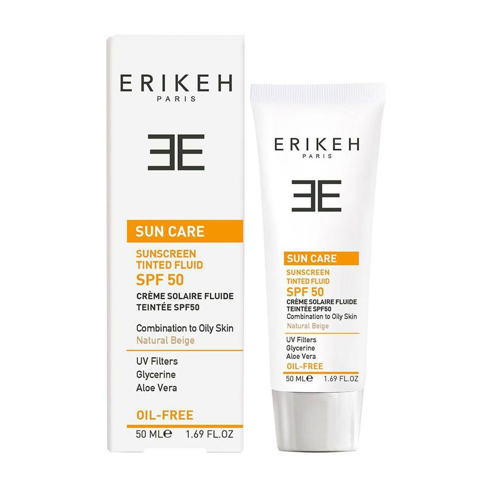 فلوئید ضد آفتاب بژ طبیعی و فاقد چربی دارای spf50 حجم 50میل اریکه — تصویر ۲