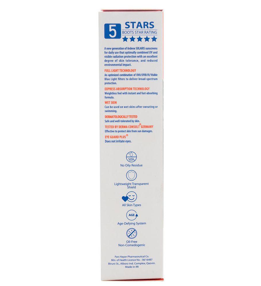 فلوئید ضد آفتاب دارای SPF 50 مناسب پوست دارای چروک سطحی بی رنگ حجم 100 میل آردن — تصویر ۵