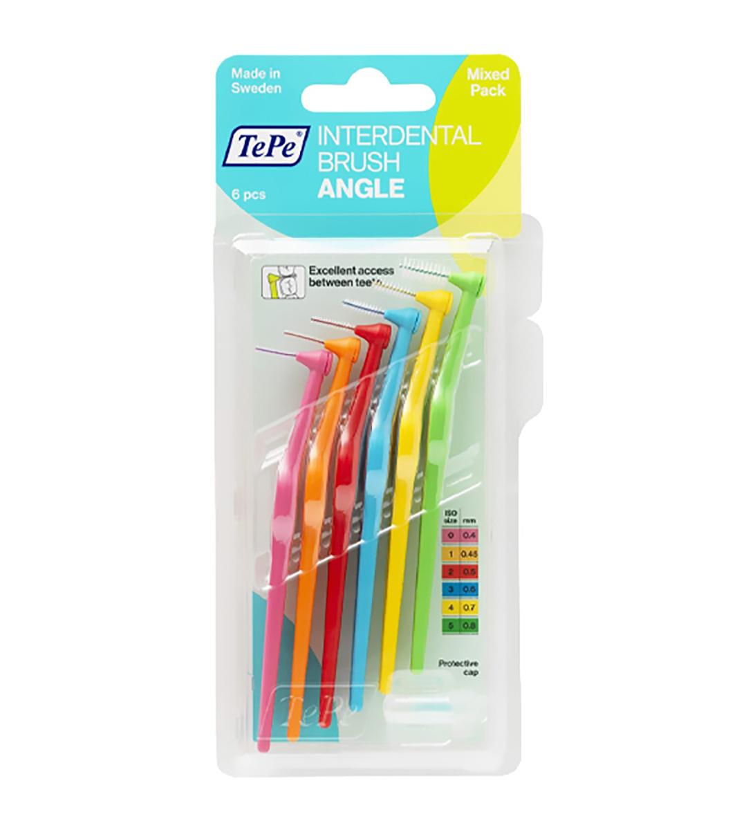 مسواک بین دندانی مدل Angle Soft Mixed Pack با برس نرم سایز 0 تا 5 بسته ۶ عددی