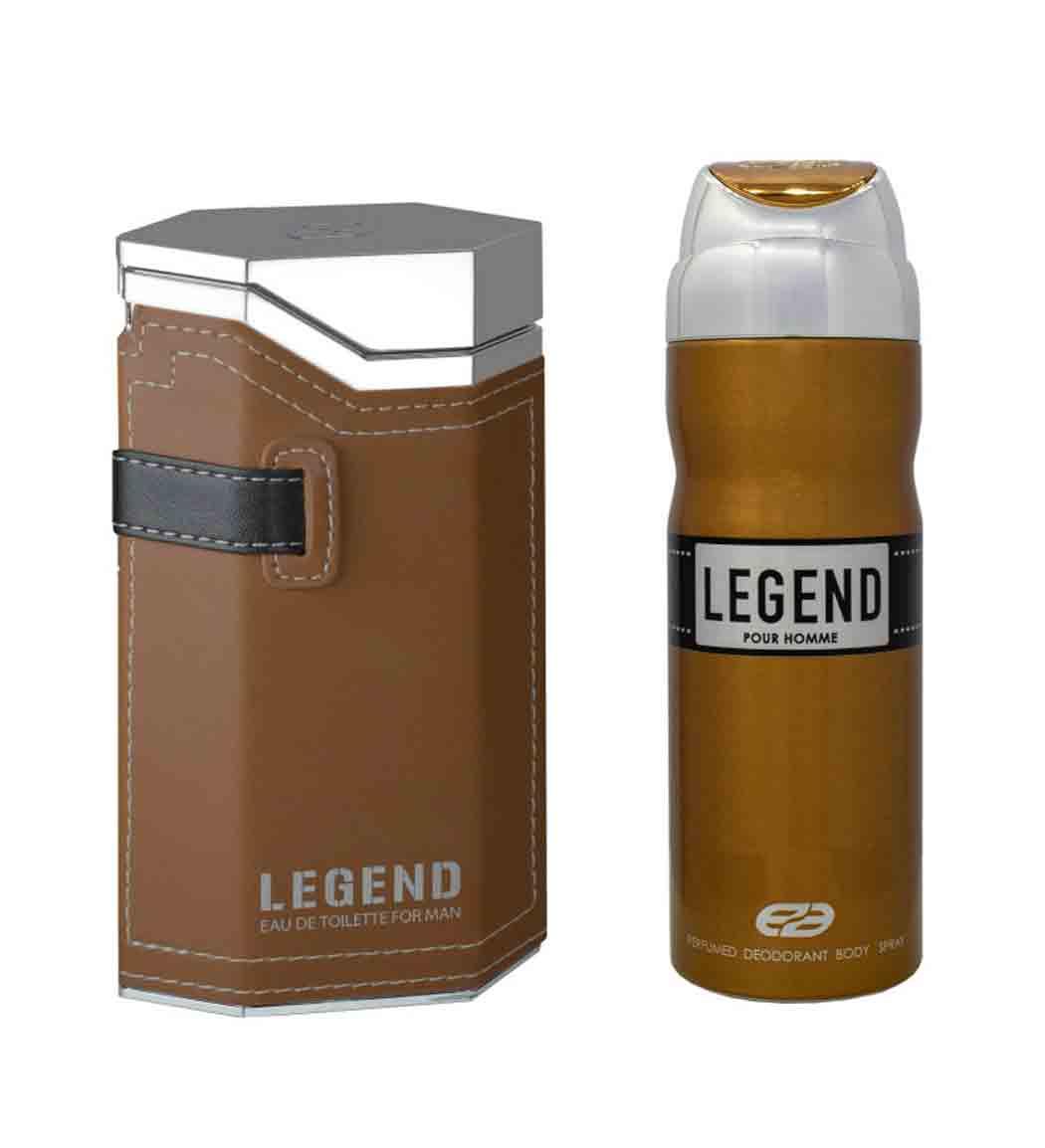 پک ادو تویلت مردانه مدل Legend حجم 100میل به همراه اسپری مدل Legend حجم 200میل
