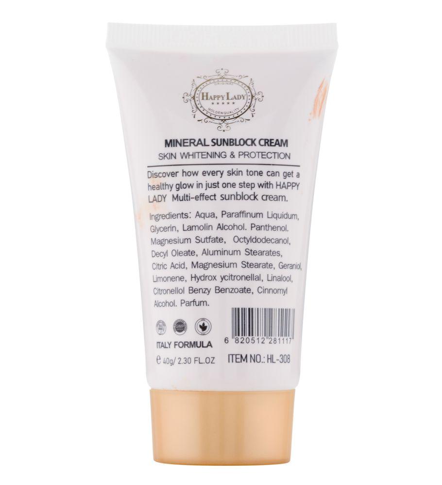 کرم ضد آفتاب حاوی مواد معدنی SPF50 حجم 40میل هپی لیدی — تصویر ۲