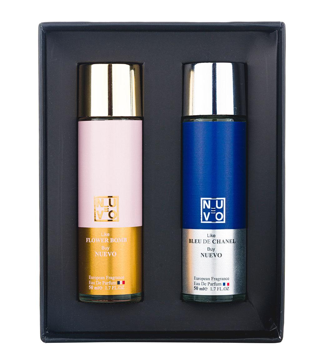 پک ادوپرفیوم مردانه Bleu Di Chanel حجم 50میل به همراه ادوپرفیوم زنانه Flower Bomb حجم 50میل