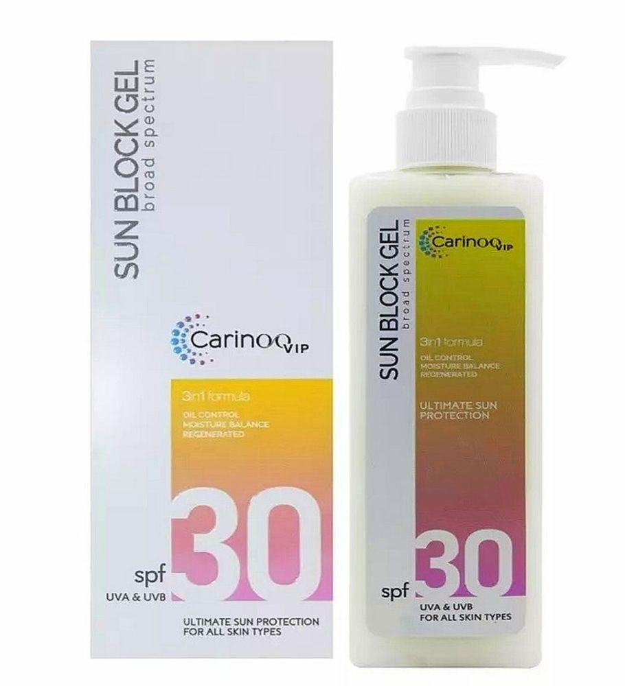 ژل ضد آفتاب SPF30 مدل 3in1 حجم 250میل کارینو وی آی پی — تصویر ۳