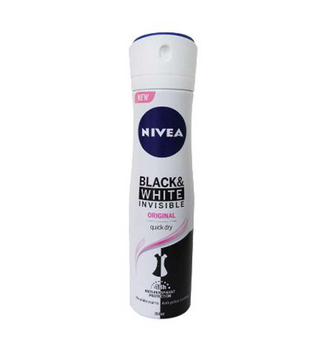 اسپری ضد تعریق زنانه مدل Black And White Invisible Clear حجم 150میل