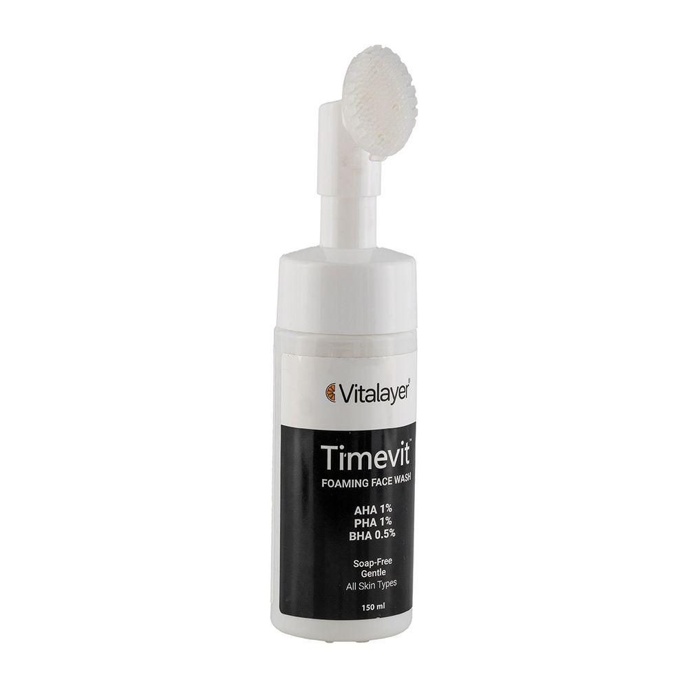 فوم شستشو مدل Timevit مناسب انواع پوست حجم 150 میلی لیتر
