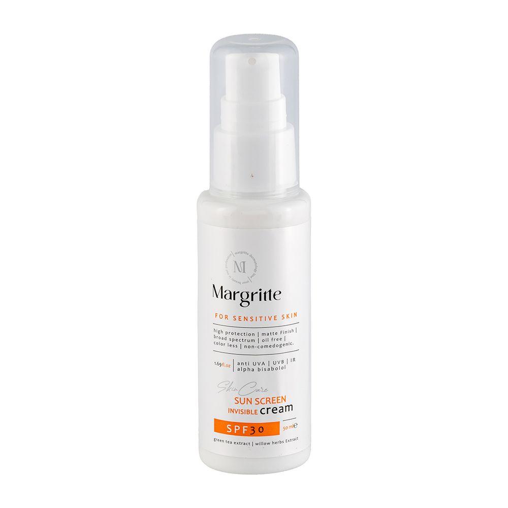 کرم ضد آفتاب بی رنگ با SPF30 مناسب پوست حساس حجم 50 میلی لیتر مارگریت — تصویر ۱