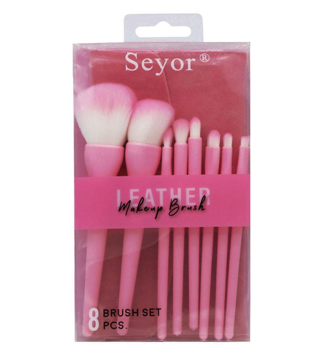 ست براش آرایشی مدل Leather بسته 8 عددی