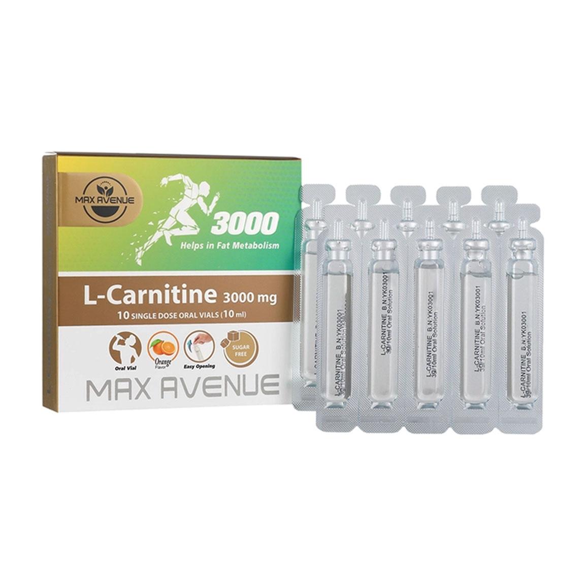 ویال خوراکی ال کارنیتین 3000 میلی گرم بسته 10 عددی