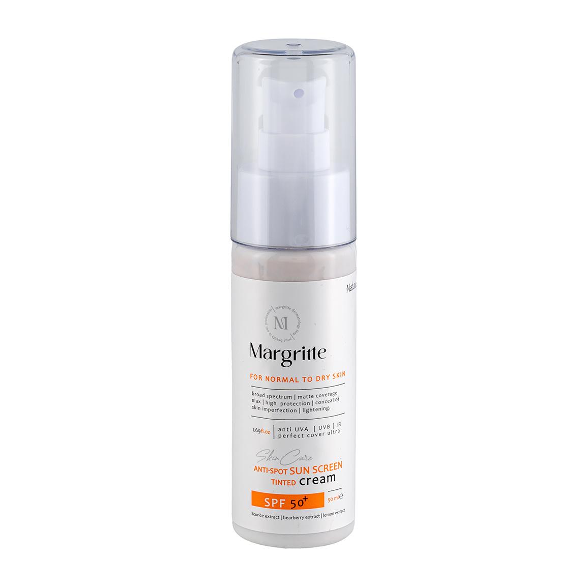 کرم ضد آفتاب رنگی با SPF50 مناسب پوست نرمال تا خشک حجم 50 میلی لیتر