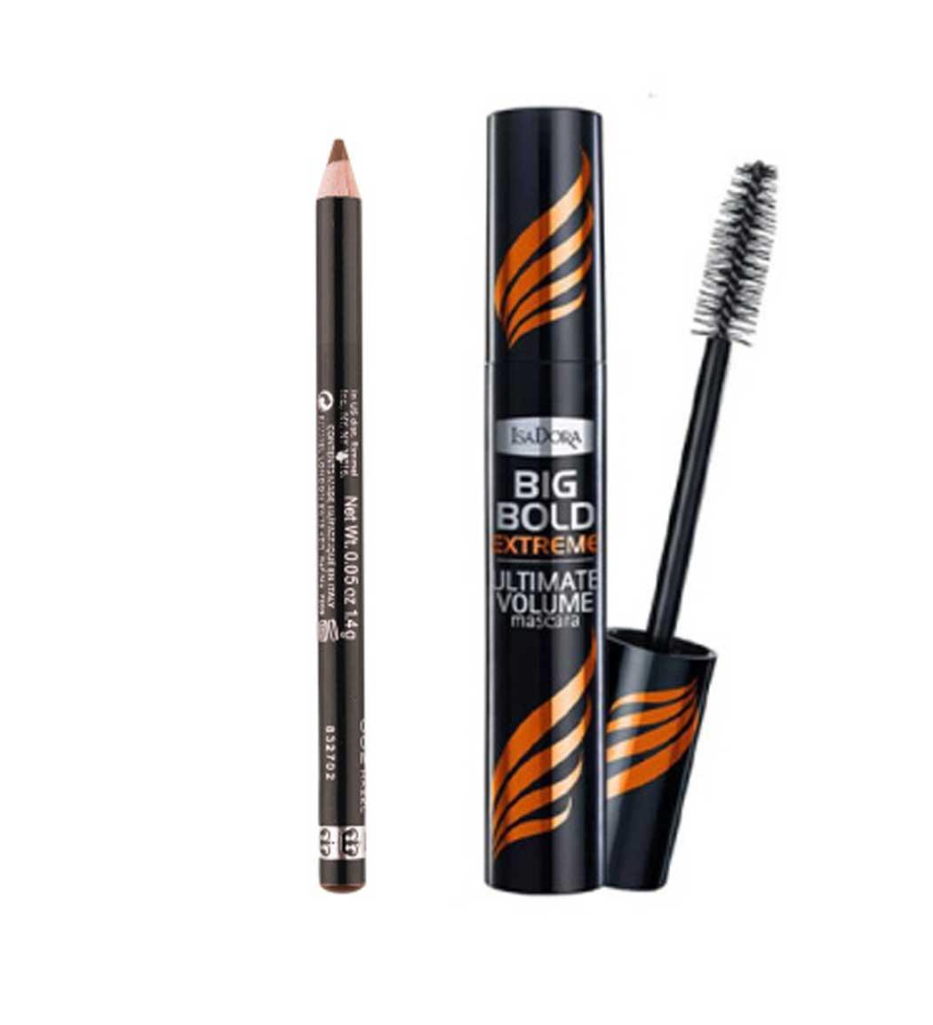 پک مداد ابرو حرفه ای مدل 002 Hazel ریمل لاندن و ریمل حجم دهنده Big Bold Extreme