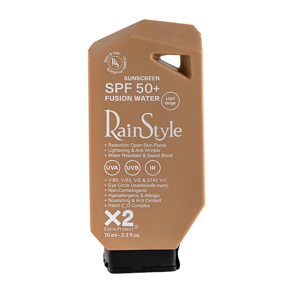 کرم ضد آفتاب فیوژن واتر رنگی با SPF50 مناسب انواع پوست حجم 70 میلی لیتر