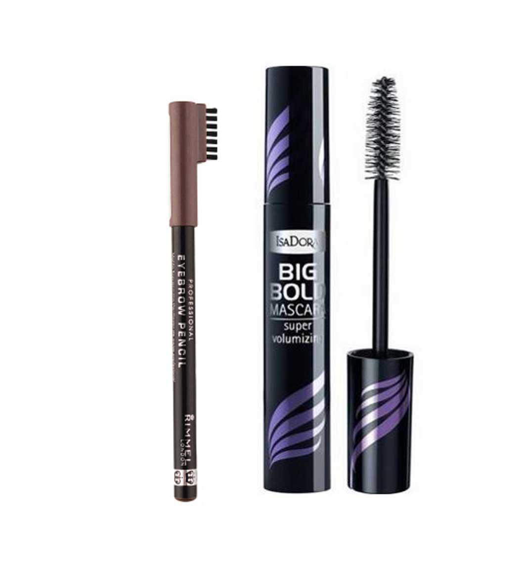 پک مداد ابرو حرفه ای مدل 002 Hazel ریمل لاندن و ریمل حجم دهنده Big Bold