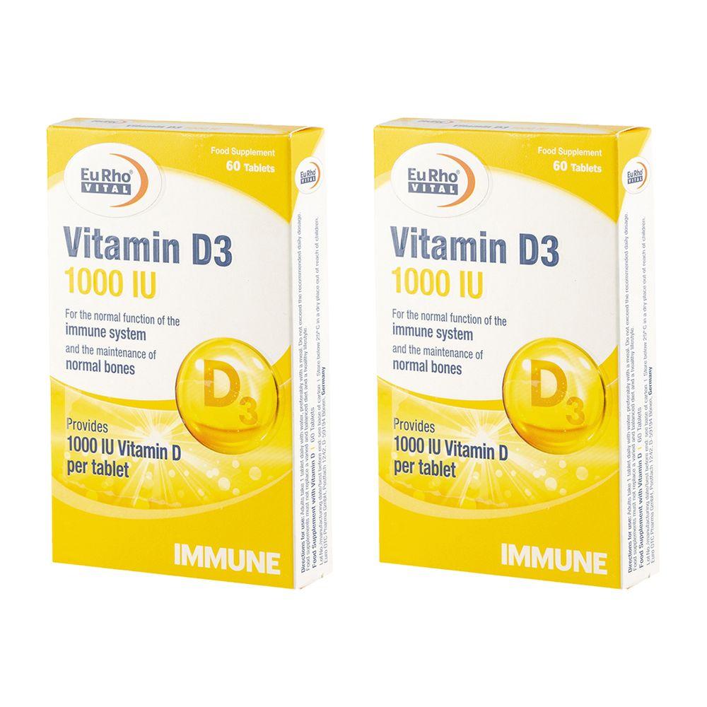 پک 2 عددی قرص ویتامین D3 1000 بسته 60 عددی