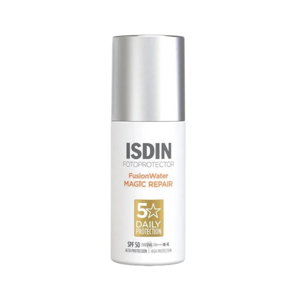 فلوئید ضد آفتاب بی‌رنگ صورت ایزدین SPF 50 مدل Magic Repair محافظ Uva،Uvb مناسب برای انواع پوست حجم 50 میلی‌لیتر