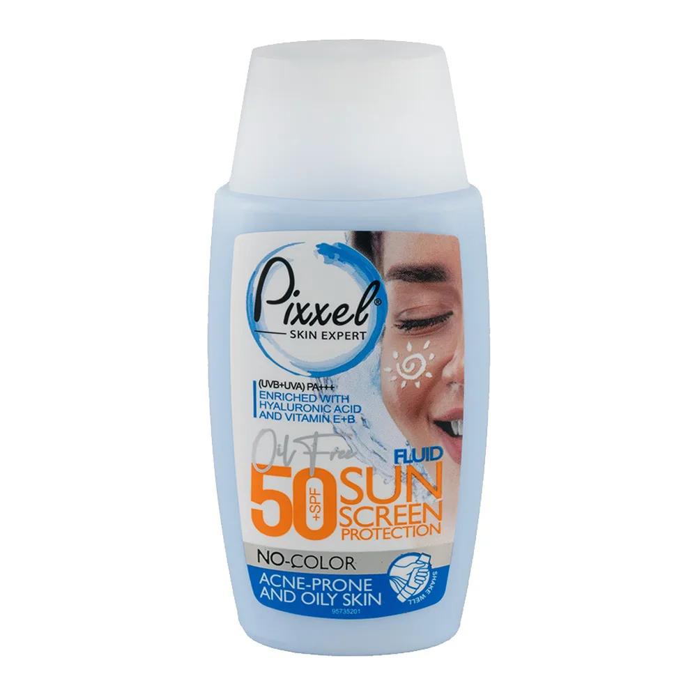 کرم ضد آفتاب بی رنگ پیکسل مناسب پوست چرپ و جوشدار SPF50 — تصویر ۱