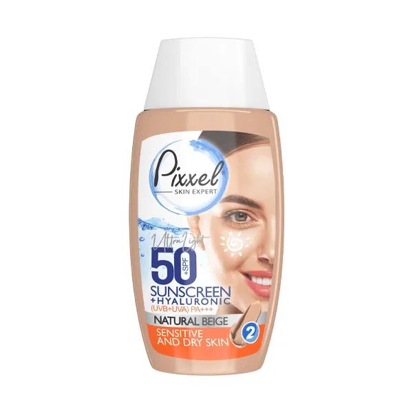 کرم ضد آفتاب بژ طبیعی پیکسل مناسب پوست خشک و حساس SPF50 — تصویر ۱