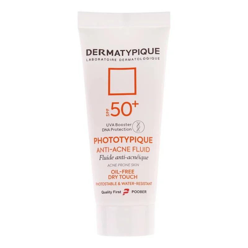 فلوئید ضد آفتاب بدون رنگ درماتیپیک مدل anti acne محافظ UVA،UVB مناسب برای انواع پوست حجم 40 میلی لیتر