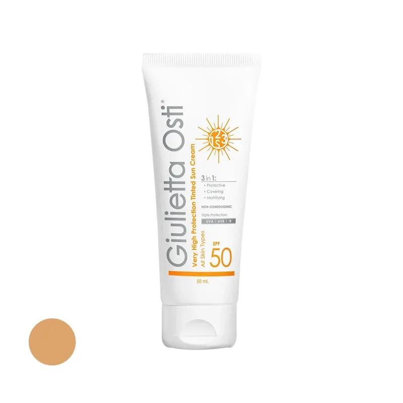 کرم ضد آفتاب رنگی جولیتا اُستی SPF 50 مدل 00 مناسب انواع پوست‌ حجم 50 میلی‌لیتر اس تی