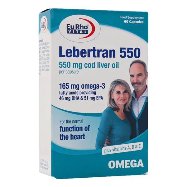 کپسول روغن کبد ماهی کاد لبرترن 550 یوروویتال 60 عددی