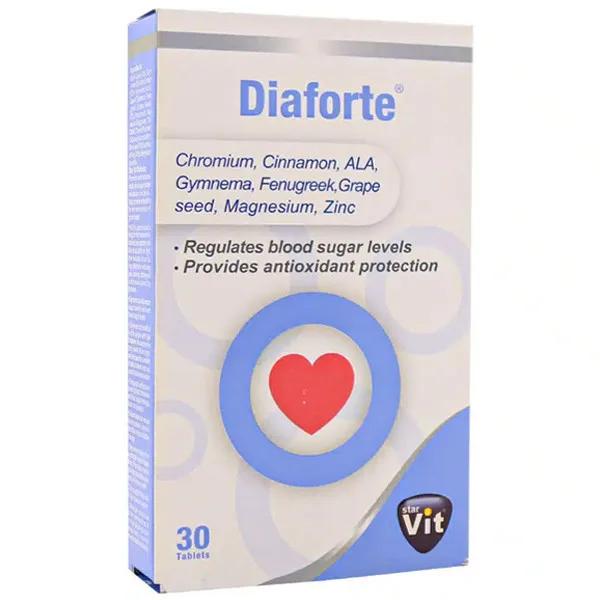 قرص دیافورت استارویت 30 عدد (کمک به کاهش سطح قند خون) استار ویت