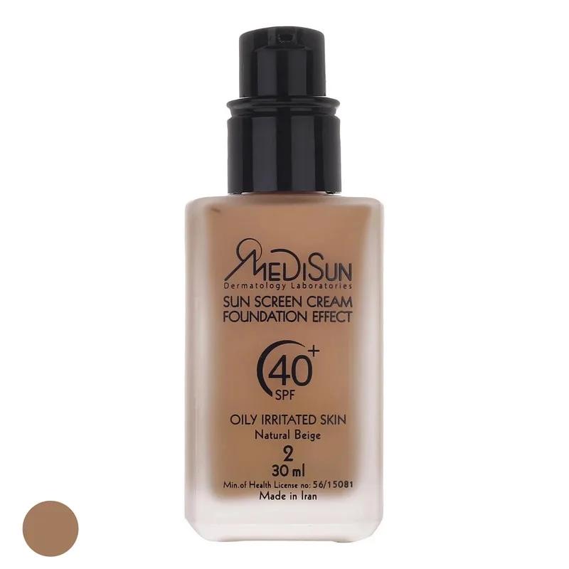 کرم ضد آفتاب رنگی مدیسان SPF40 مدل 02 مناسب پوست‌های چرب حجم 30 میلی‌لیتر