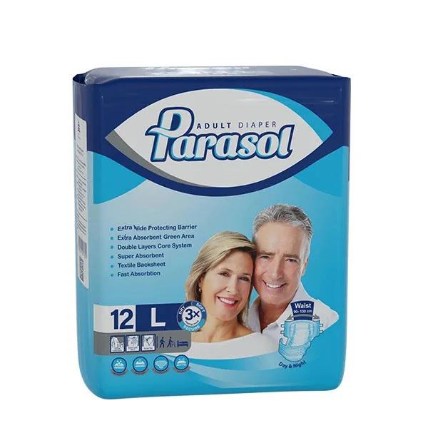 پوشینه بزرگسال پاراسل مدل پشت کتانی سایز بزرگ بسته 12 عددی پرسیل