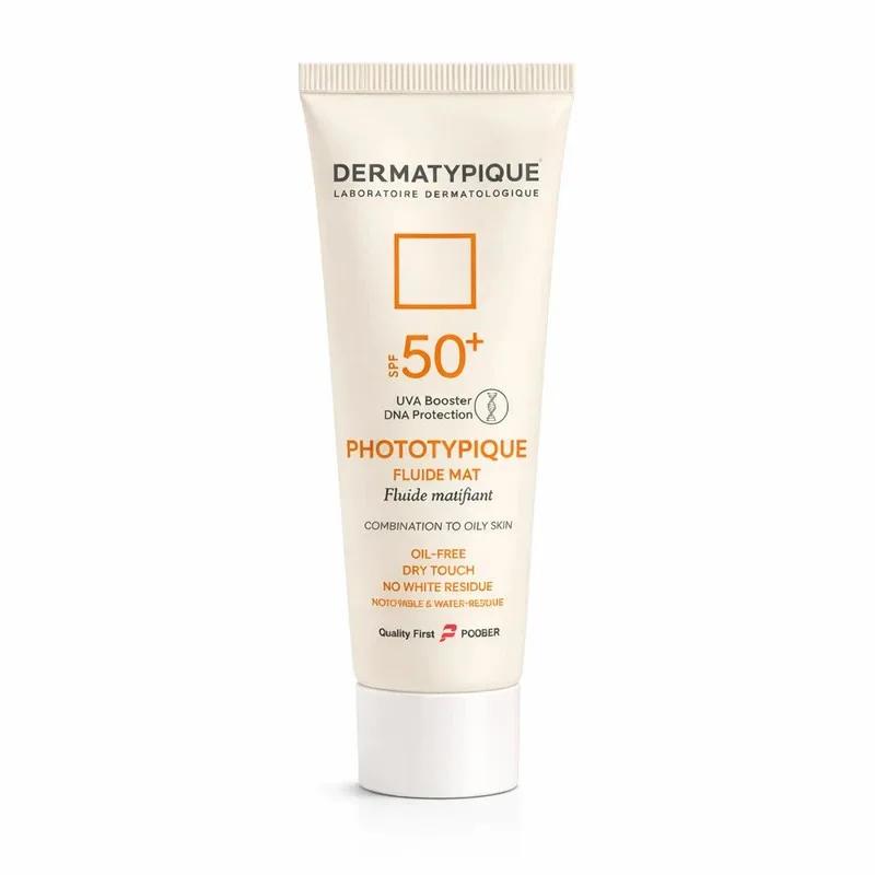 کرم ضدآفتاب بی‌رنگ دست، صورت درماتیپیک SPF50 مدل فلوءیدمت مناسب برای پوست چرب حجم 50 میلی‌لیتر