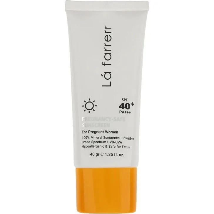 کرم ضد آفتاب بدون رنگ لافارر با SPF 40 مدل PREGNANCY SAFE مناسب پوست بانوان باردار وزن 40 گرم