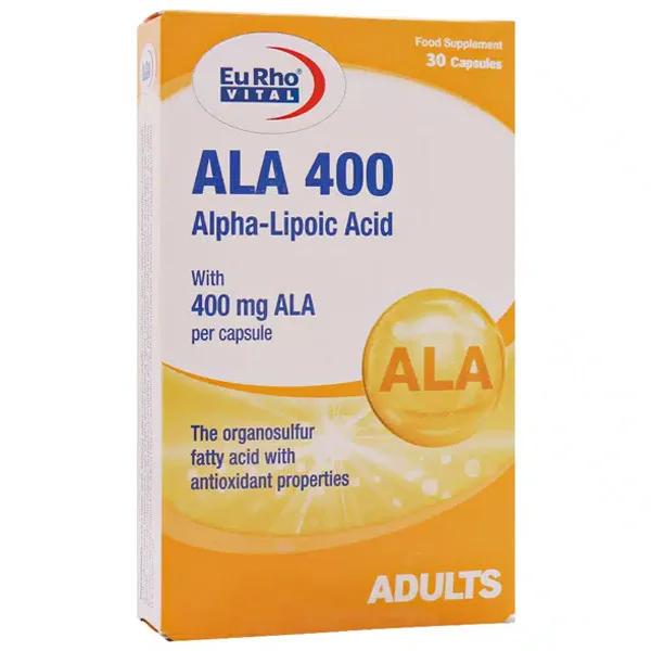 کپسول آ ال آ 400 میلی گرم یوروویتال بسته 30 عددی (کمک به سلامت سیستم عصبی بیماران دیابتی)