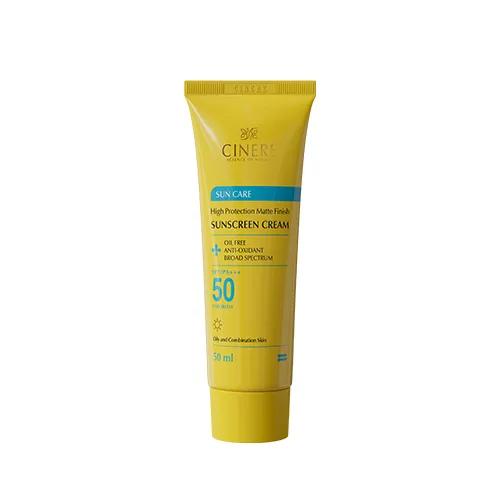کرم ضد‌آفتاب بدون رنگ  SPF 50 – مناسب پوست‌های چرب و جوش‌دار سینره