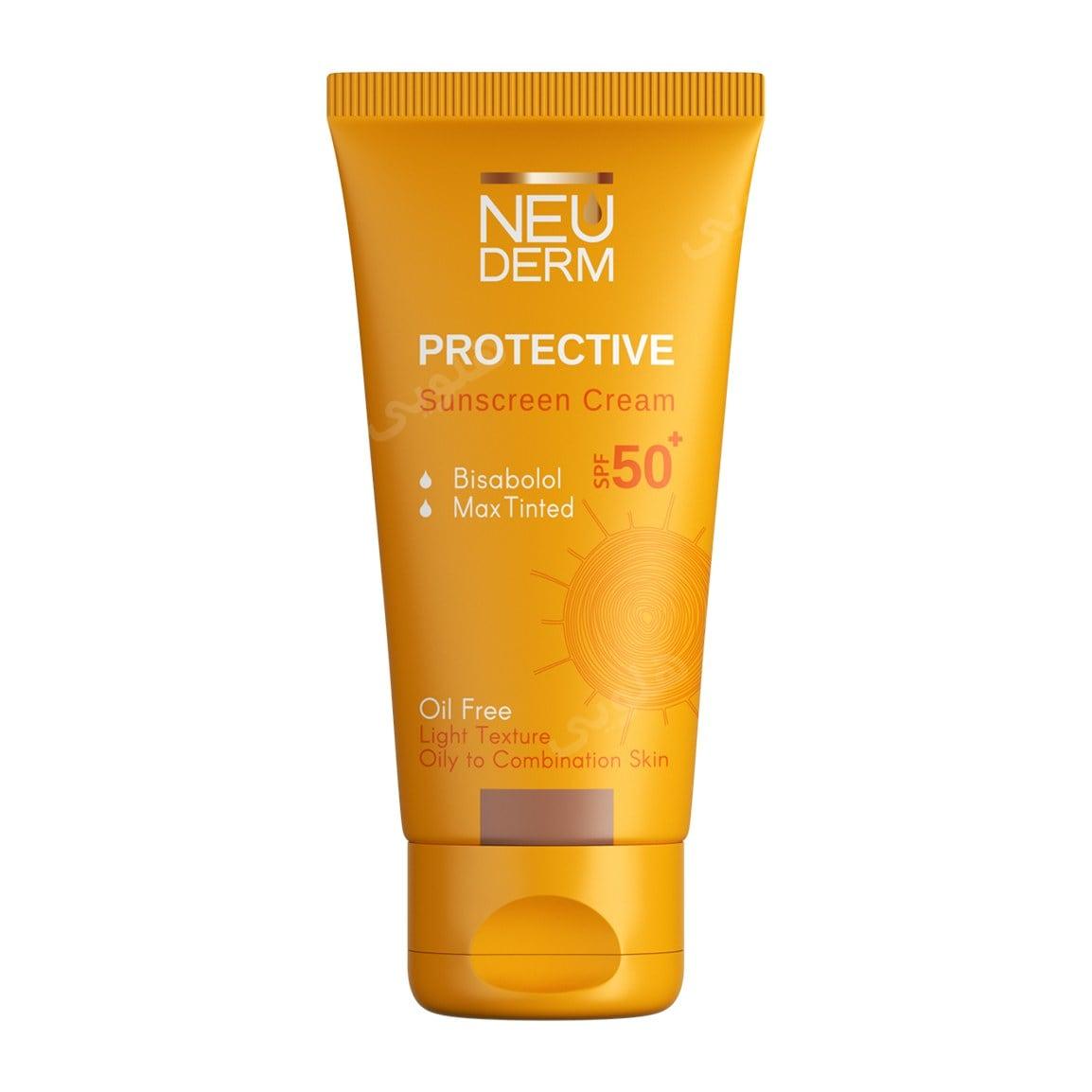 کرم ضد آفتاب رنگی مدل Protective با SPF50 فاقد چربی مناسب پوست چرب حجم 50 میلی لیتر