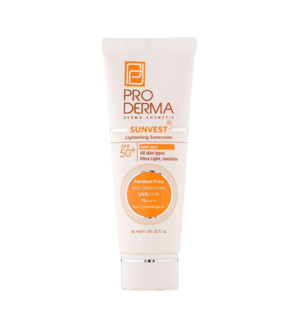 کرم ضد آفتاب و روشن کننده لک پوست بی رنگ SPF50 حجم 40 میلی لیتر